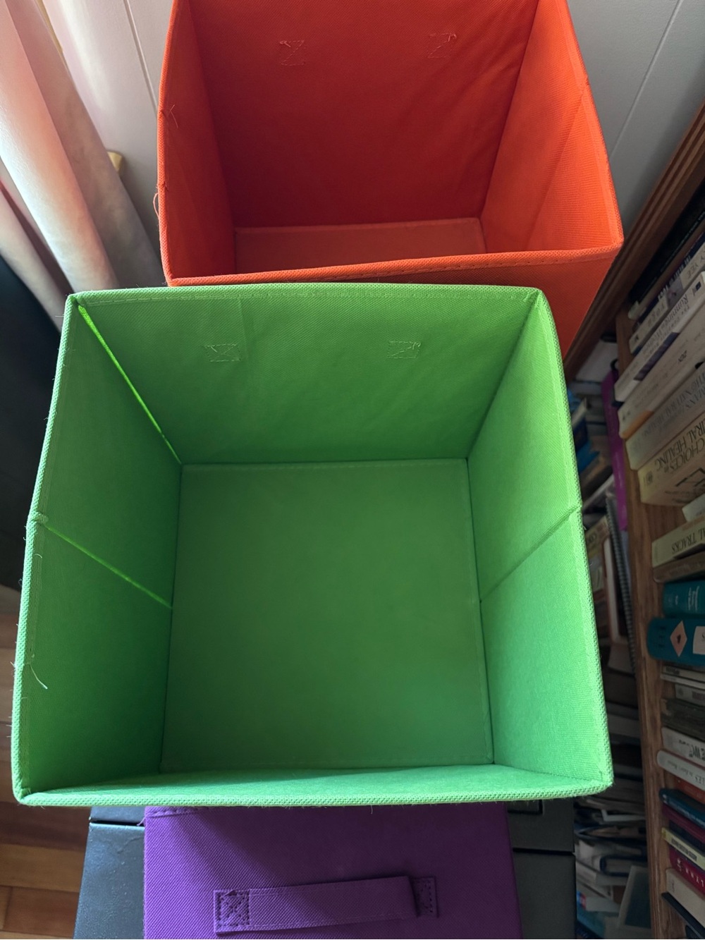 Bright fabric storage cubes